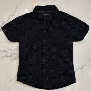 Beverly Hills Polo Club Navy Blue and White Button-Down Shirt
